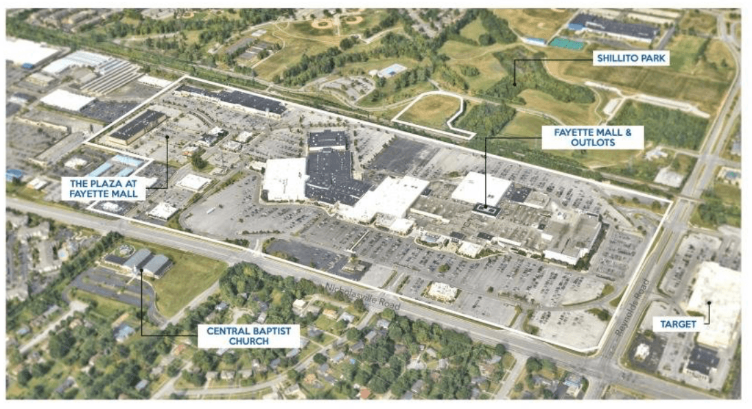 Satellite View of Fayette Mall Site