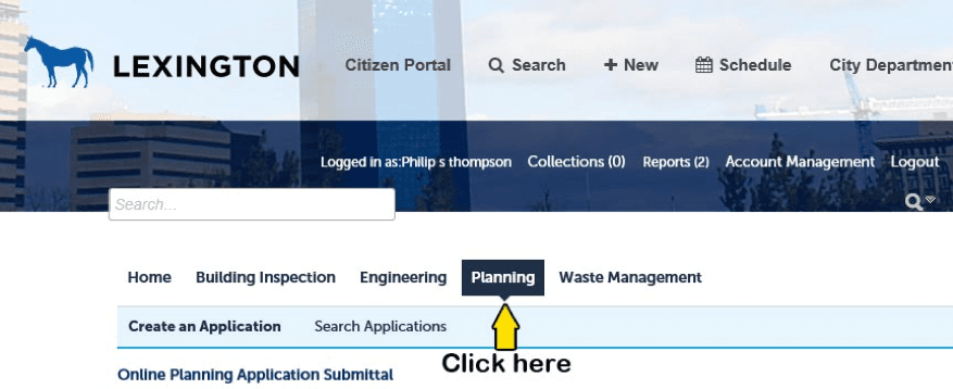 Screenshot showing which tab to select when starting an application for a shared mobility license