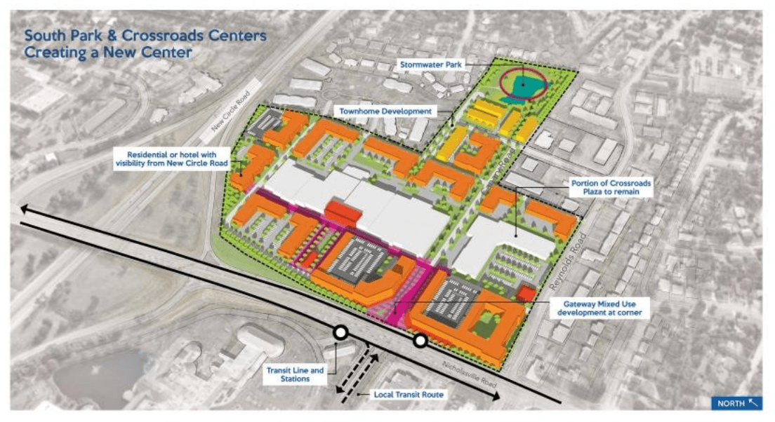 Potential Neighborhood Layout for South Park Shopping Center Site
