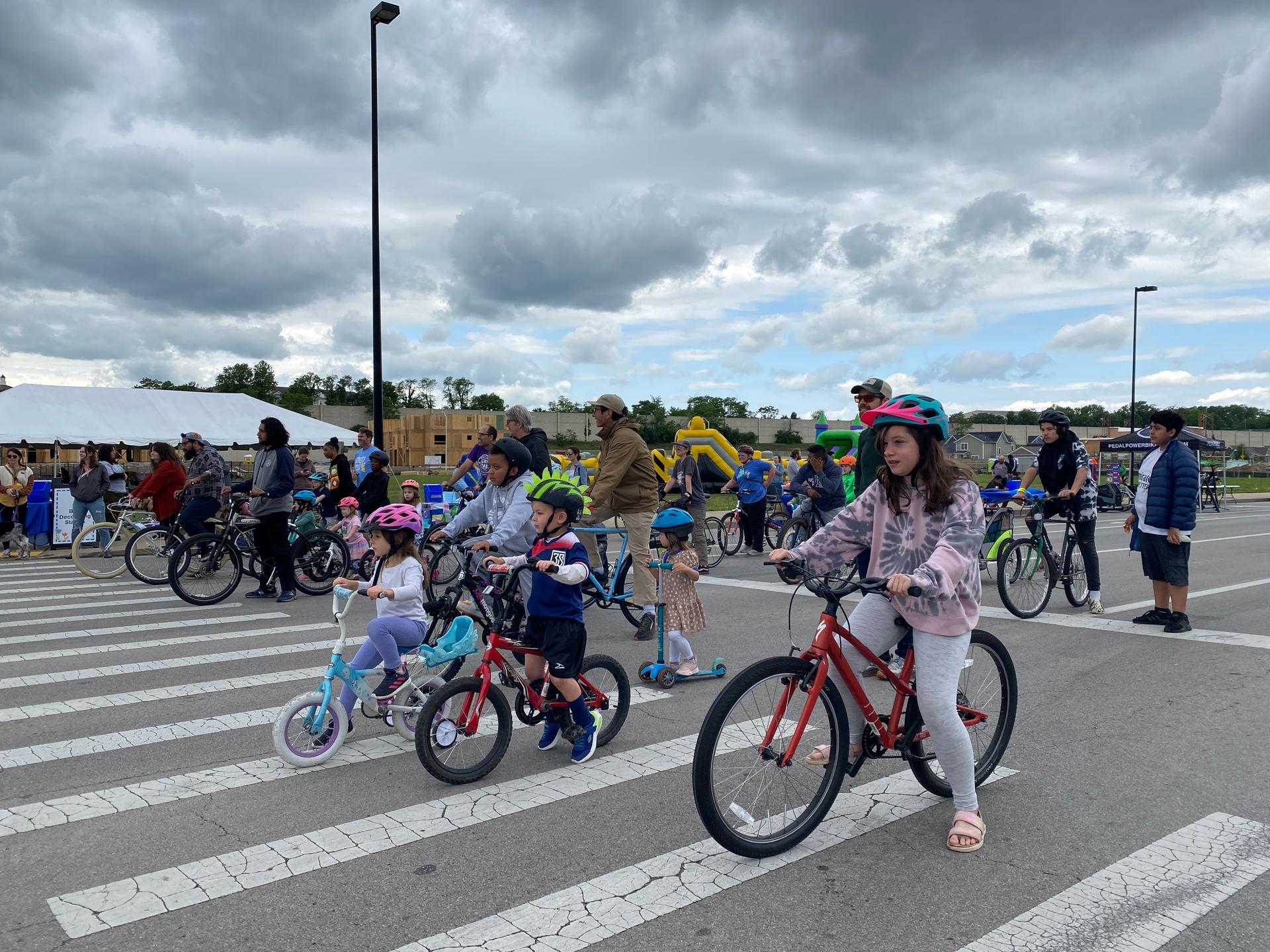 People on bikes at StreetFest.