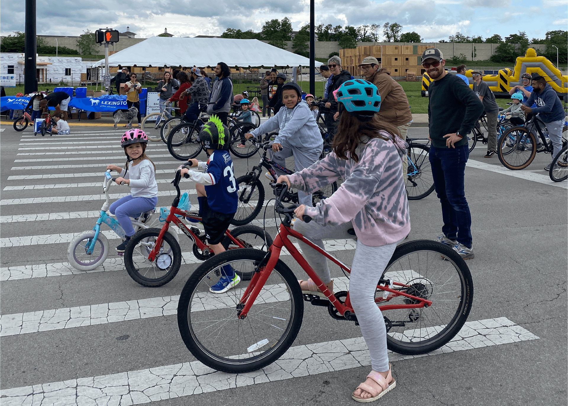 Kids on their bikes at StreetFest.